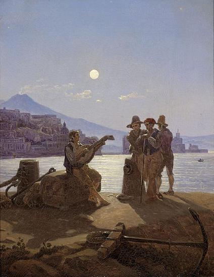 Carl Gustav Carus Italienische Fischer im Hafen von Neapel oil painting image